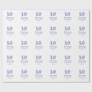 Papel De Regalo Feliz décimo aniversario nombre de boda simple min