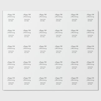 Papel De Regalo Feliz décimo aniversario simple nombre mínimo de b