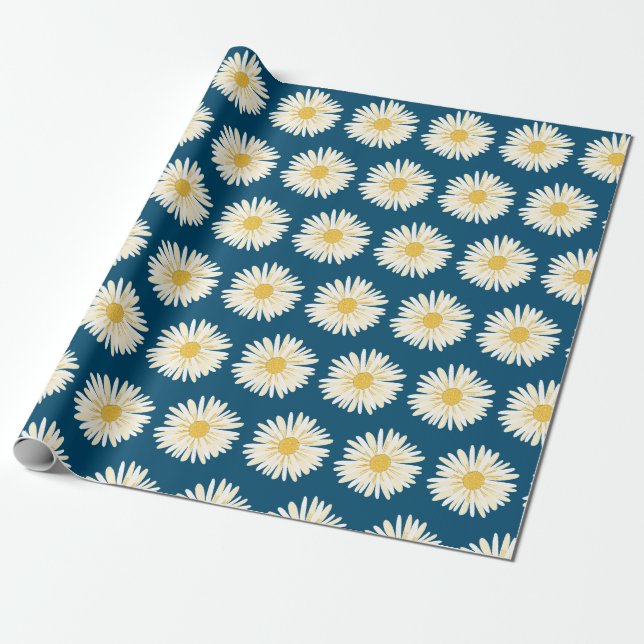 Papel De Regalo Feliz Día Blanco Azul (Desenrollado)