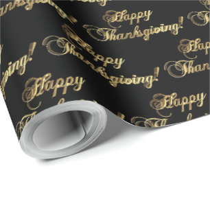 Papel De Regalo Feliz Día de Acción de Gracias Elegante Relieve me