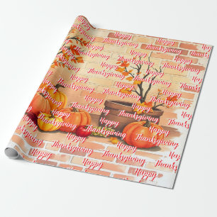 Papel De Regalo Feliz Día de Acción de Gracias, moda y bella caída