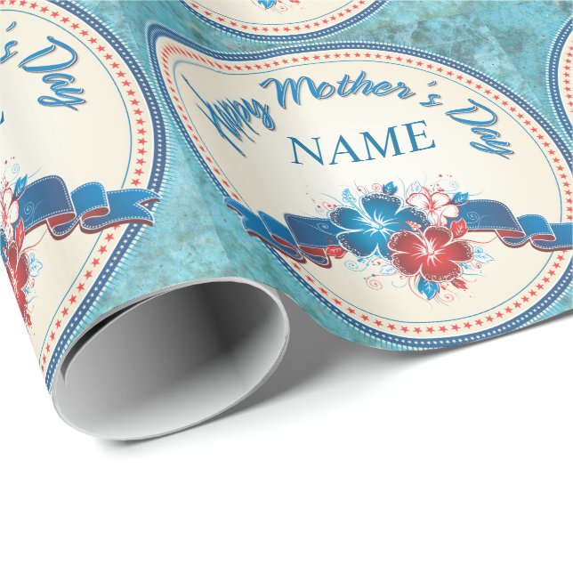 Papel De Regalo Feliz Día de la Madre 11 Documento de ajuste (Esquina del rollo)