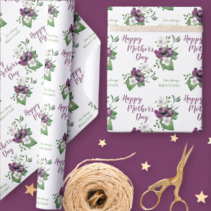 Papel De Regalo Feliz Día de la Madre - Floral acuática personaliz