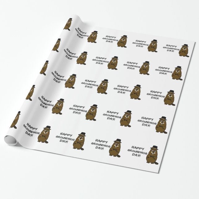 Papel De Regalo ¡Feliz Día de la Marmota! (Desenrollado)