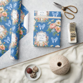 Papel De Regalo Feliz día de las madres azul