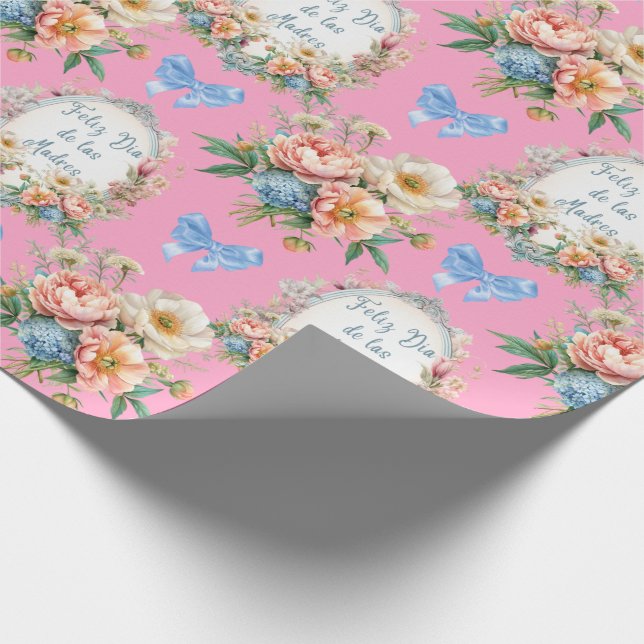 Papel De Regalo Feliz Día De Las Madres En Rosa (Esquina)