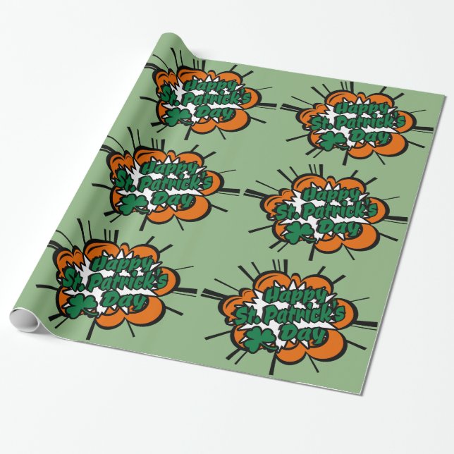 Papel De Regalo Feliz Día de San Patricio (Desenrollado)