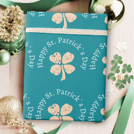 Papel De Regalo Feliz Día de San Patricio Shamrock Clover