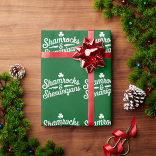 Papel De Regalo Feliz día de San Patricio Trebol de la suerte y tr