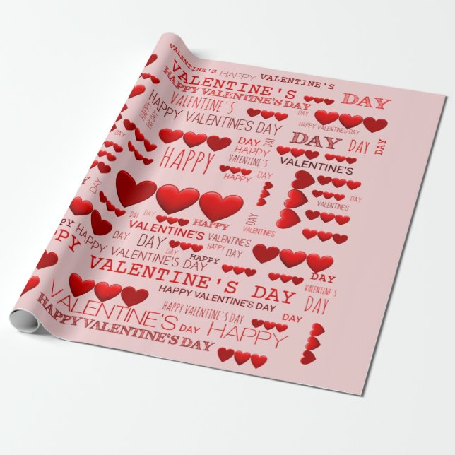 Papel De Regalo  Feliz Día de San Valentín (Desenrollado)
