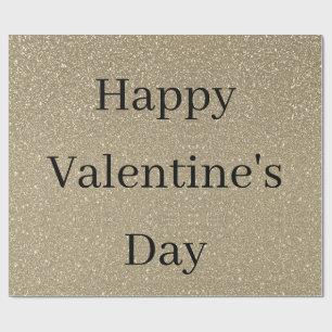 Papel De Regalo Feliz día de San Valentín Brillante Dorado Negro P