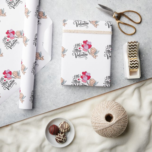 Papel De Regalo Feliz día de San Valentín Cúpido personalizado  (Artesanía)