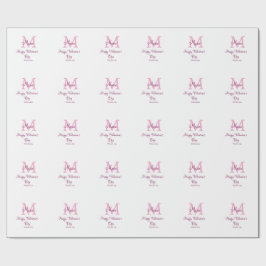 Papel De Regalo Feliz día de San Valentín monograma nombre rosa am