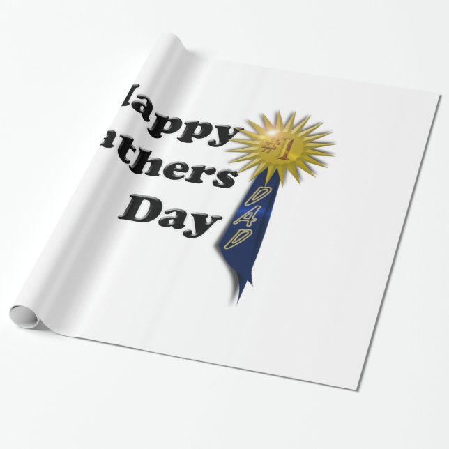 Papel De Regalo Feliz Día del Padre - #1 Papá (Desenrollado)