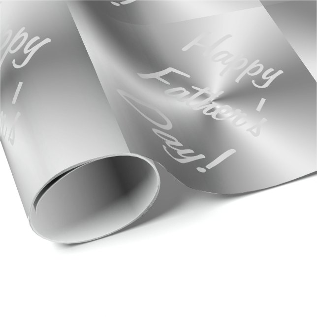 Papel De Regalo Feliz Día del Padre Envuelto de plata metálica (Esquina del rollo)