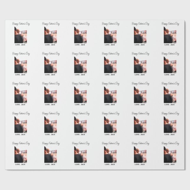 Papel De Regalo Feliz día del padre foto padre simple amor moderno (Superficie plana)