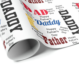 Papel De Regalo Feliz Día del Padre Personalizado Saludo de texto