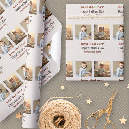 Papel De Regalo Feliz Día del Padres Personalizado Foto Crema Terr