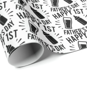 Papel De Regalo Feliz Día del Primer Padre arte verbal