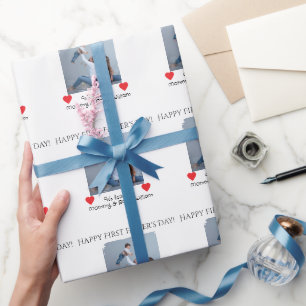 Papel De Regalo Feliz Día del Primer Padre - de mamá y bebé  