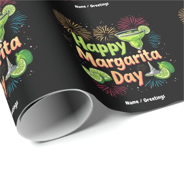 Papel De Regalo Feliz Día Nacional de Margarita (Esquina del rollo)
