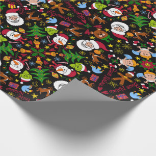 Papel De Regalo Feliz diseño de patrones de Navidad como un mundo 