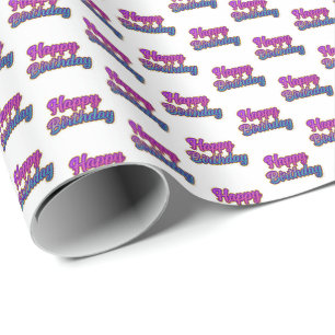 Papel De Regalo Feliz diseño de tipografía de cumpleaños en rosa,