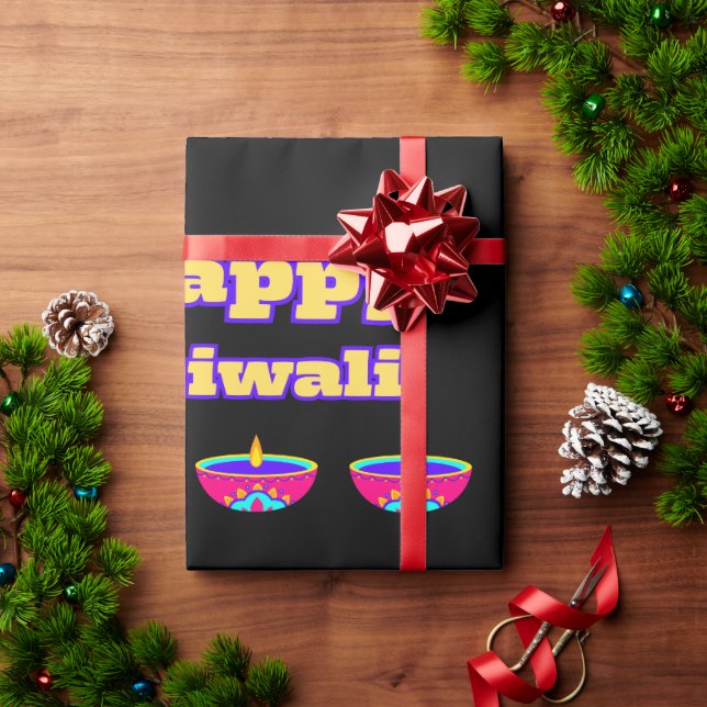 Papel De Regalo Feliz Diwali (Papel de ajuste) (Regalo de vacaciones)