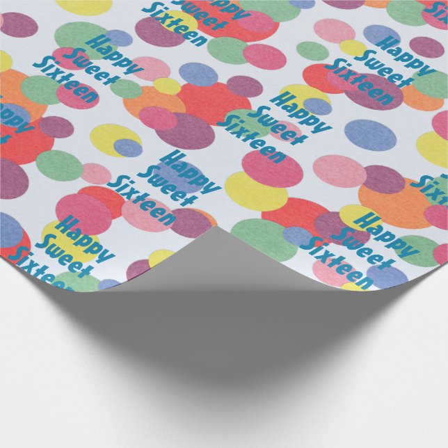 Papel De Regalo Feliz Dulce Dieciséis Cumpleaños (Esquina)