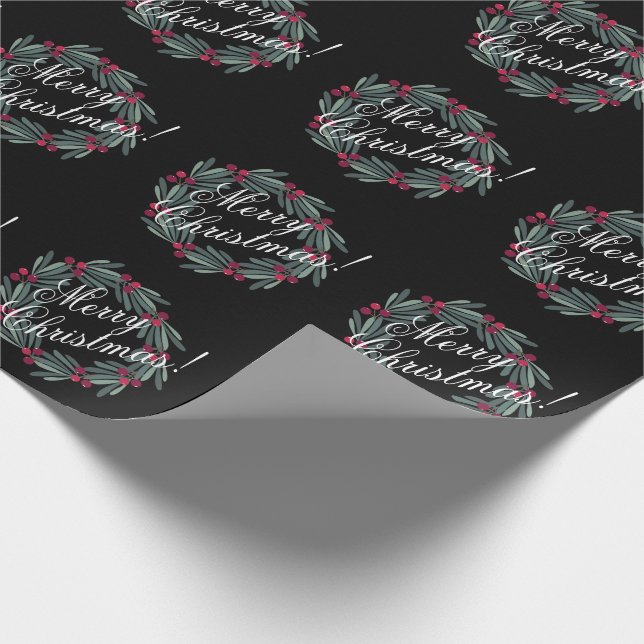 Papel De Regalo Feliz Festival de Bonito de Guión de Navidad (Esquina)