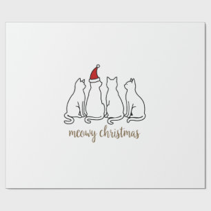 Papel De Regalo Feliz Gatmas Gato Navidad Hermoso Gatito Gatos San