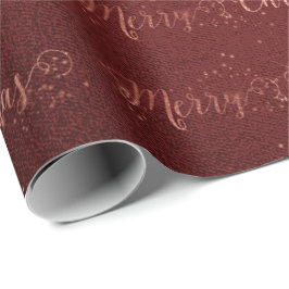 Papel De Regalo Feliz guión de Navidad Rosa Ombre Ombre Borgoña