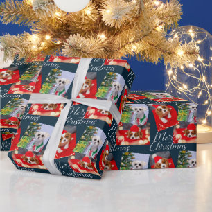 Papel De Regalo Feliz guión navideño moderno 3 foto personalizada