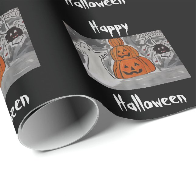 Papel De Regalo Feliz Halloween (Esquina del rollo)