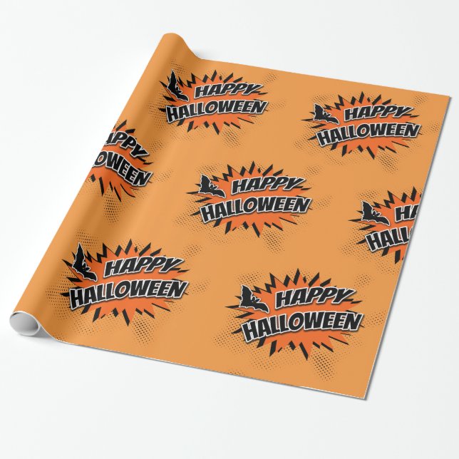 Papel De Regalo Feliz Halloween (Desenrollado)