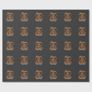 Papel De Regalo Feliz Halloween Caza Hachas Cruzadas Calabaza