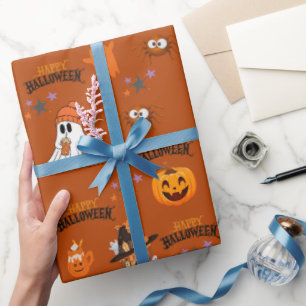 Papel De Regalo Feliz Halloween Cubre Ghost Pumpkin