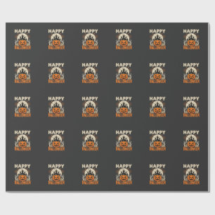 Papel De Regalo Feliz Halloween Jack O Linterna Castillo Embrujado