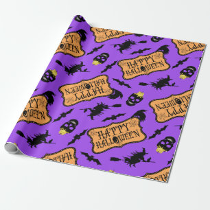 Papel De Regalo Feliz Halloween Purple