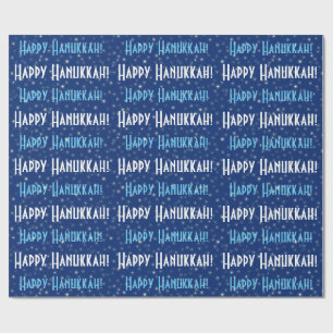 Papel De Regalo Feliz Hanukkah Blue Stars
