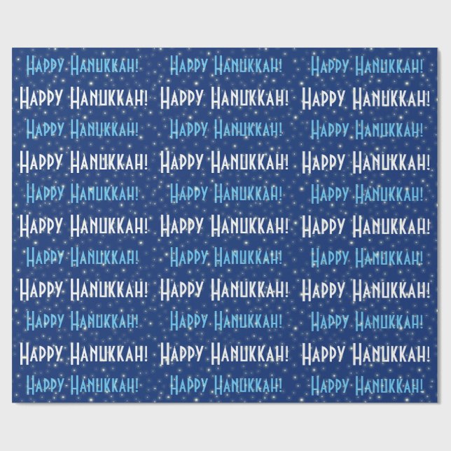 Papel De Regalo Feliz Hanukkah Blue Stars (Superficie plana)