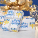 Papel De Regalo Feliz Hanukkah Menorah<br><div class="desc">Feliz Hanukkah Menorah Papel de relleno</div>