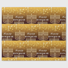Papel De Regalo Feliz Hanukkah Menorah