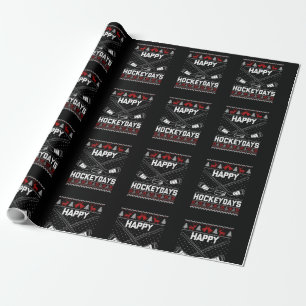 Papel De Regalo Feliz Hockeydays Navidades divertidos jugador de h
