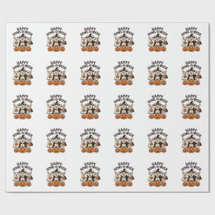 Papel De Regalo Feliz Howl-O-Ween Corgi Halloween Perro Vector Dis