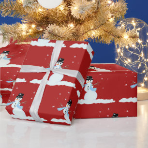 Papel De Regalo Feliz invierno a los Navidades del patrón Snowman