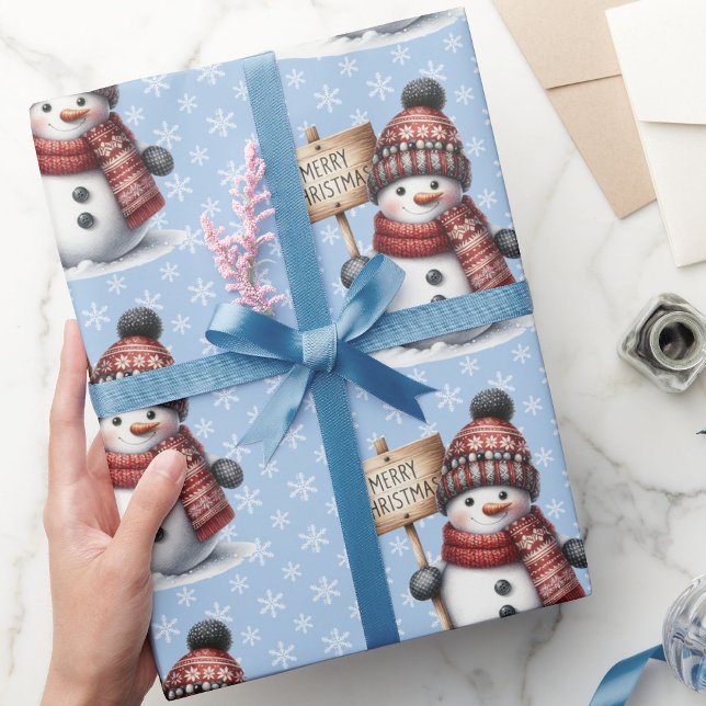 Papel De Regalo Feliz invierno navideño estreno de copas de nieve (Subido por el creador)