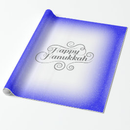 Papel De Regalo Feliz Janucá de fondo azul blanco de 2 tonos