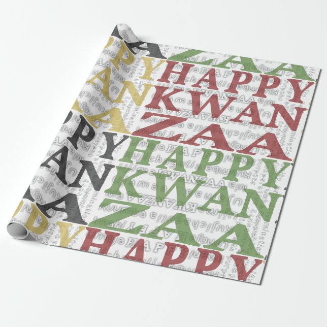 Papel De Regalo Feliz Kwanzaa (Desenrollado)
