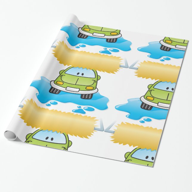 Papel De Regalo Feliz lavado de coches (Desenrollado)